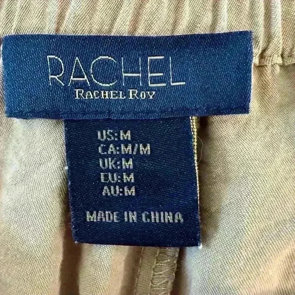 RACHEL By Rachel Roy Pull On Cropped Wide Leg Cargo Pant Size M